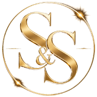 Sweat and Success monogram: two gold S letters and an ampersand inside a gold ring